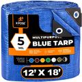 Xpose Safety 12 ft x 18 ft Tarp, Blue, Polyethylene BT-1218-X